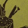 Thumbnail for Linoprint ‘Boktor’ – gesigneerde A5 insectenkaart in zwart en neon geel op grijs papier